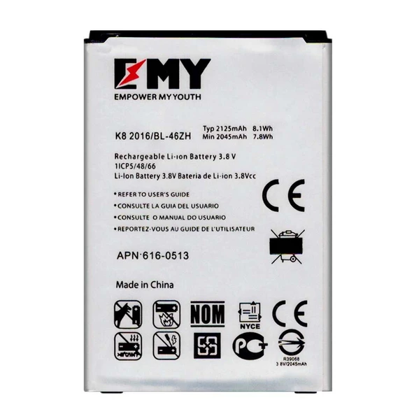 LG K8 2016 Uyumlu EMY Batarya ürün görseli 1