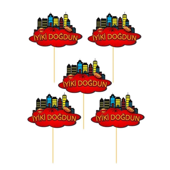 Spider Temalı Konuşma Balonu 5 li ürün görseli 1