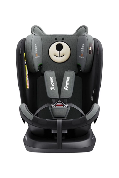 Markgross YeniYoyko Bear 360 ° Dönebilir Yatabilir i-Size 0-36 Kg Oto Koltuğu ISOFIX/SIP/LATCH - Gri