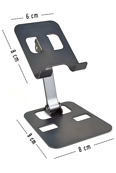 Metal Flexgrip Katlanabilir Tablet Telefon Tutacağı Standı 180°Ayarlanabilir Kauçuk Destekli - 6