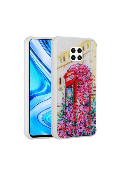 Xiaomi Redmi Note 9 Pro Uyumlu Kılıf Simli Desenli Kamera Korumalı Parlak Popy Kapak