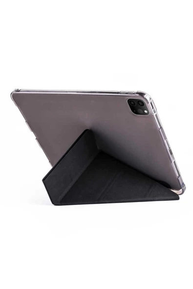 Apple iPad Pro 12.9 2022 M2 UyumluTri Folding Kalem Bölmeli Standlı Kılıf - 5