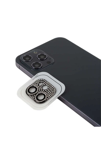 iPhone 12 Mini Uyumlu ARJİN CL-08 Kamera Lens Koruyucu-Siyah