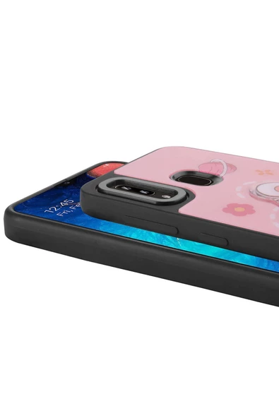 Galaxy A30 Kılıf Parlayan Kabartmalı İkonik Figürlü Zore Amas Silikon Kapak-Mor - 3