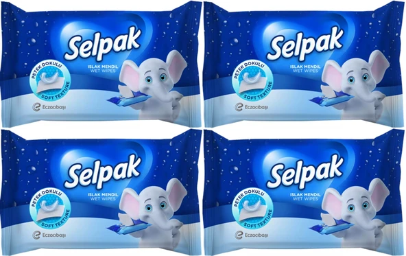 Selpak Islak Cep Mendil 10 Yaprak Klasik (4 Lü Set)