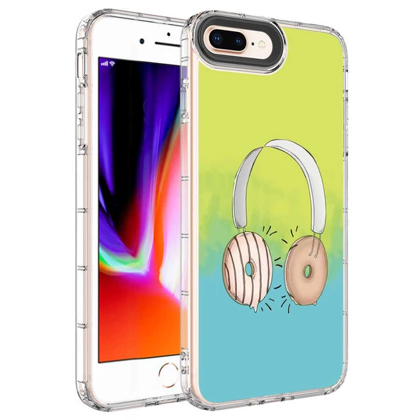 Apple iPhone 8 Plus Kılıf Kamera Korumalı Renkli Desenli Sert Silikon  Korn Kapak - 3