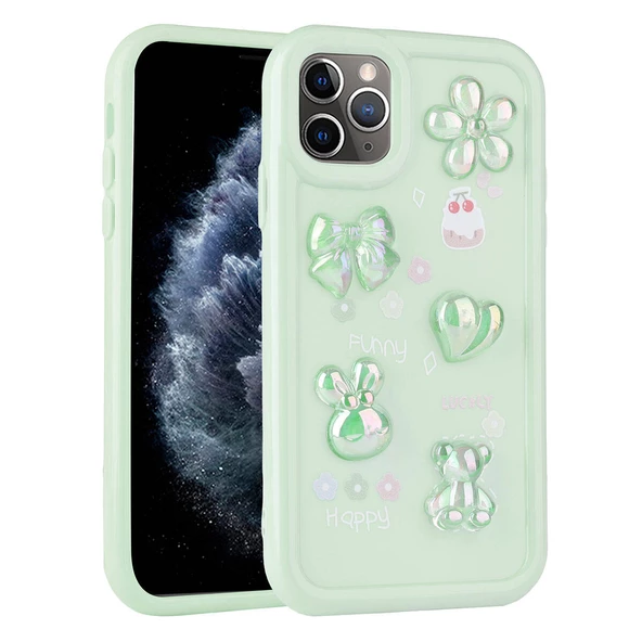 Apple iPhone 11 Pro Max Kılıf Kabartma Figürlü Parlak  Toys Silikon Kapak - 2
