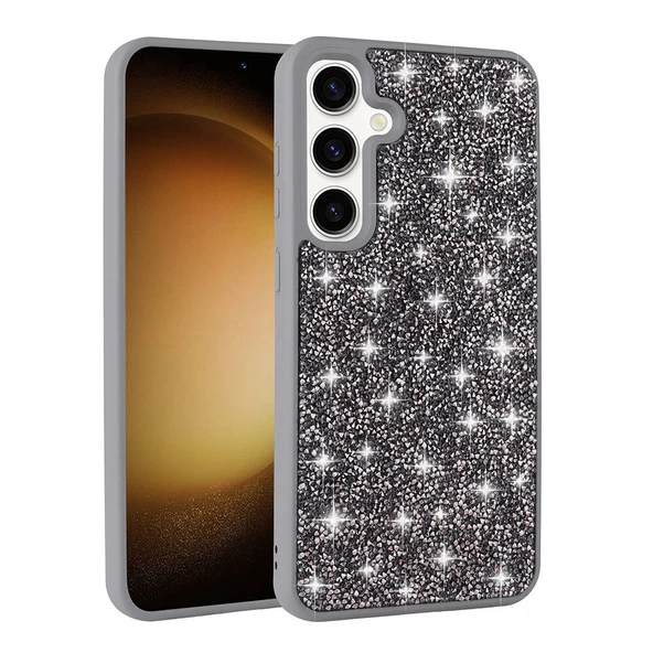 Galaxy S24 Kılıf Parlak Taşlı Tasarım  Pırlanta Kapak - 8