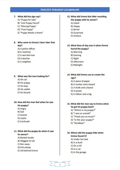 İngilizce PARAGRAF Analizleri (Tüm Dil Sınavları İçin) - 3