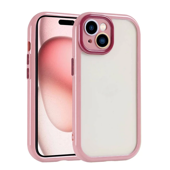 Apple iPhone 15 Kılıf Kamera Korumalı Renkli Kenar ve Çerçeve Tasarımlı  Vitamin Kapak - 4