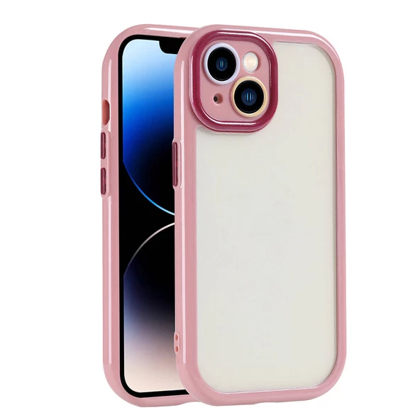 Apple iPhone 14 Kılıf Kamera Korumalı Renkli Kenar ve Çerçeve Tasarımlı Vitamin Kapak