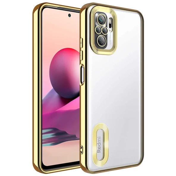 Xiaomi Redmi Note 10S Kılıf Kamera Korumalı Logo Gösteren  Omega Kapak - 5