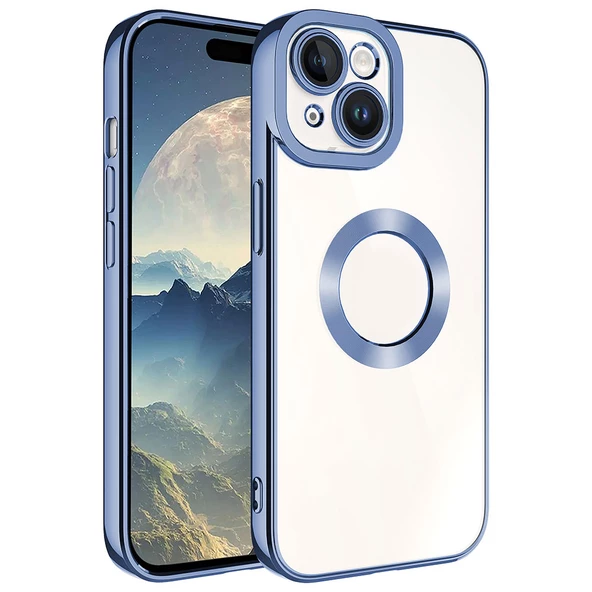 Apple iPhone 15 Kılıf Kamera Korumalı Logo Gösteren  Omega Kapak - 8
