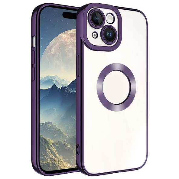 Apple iPhone 15 Kılıf Kamera Korumalı Logo Gösteren  Omega Kapak - 10
