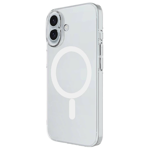 Apple iPhone 16 Kılıf  Magsafe Şarj Özellikli Şeffaf Tek Kamera Çerçeveli Porto Kapak - 3