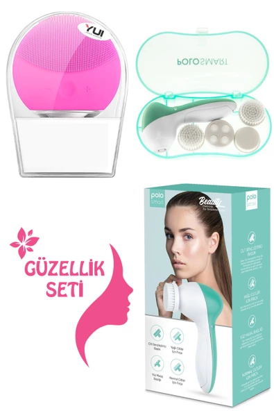 Yüz Bakım Güzellik Seti Pembe Sonik Yüz Temizleme Cihazı