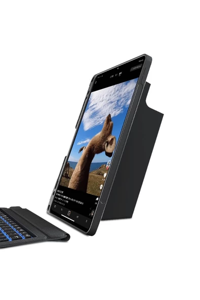 iPad Pro 13 2024 Uyumlu Stand Özellikli Renkli Işıklı Klavyeli Tablet Kılfı - 8