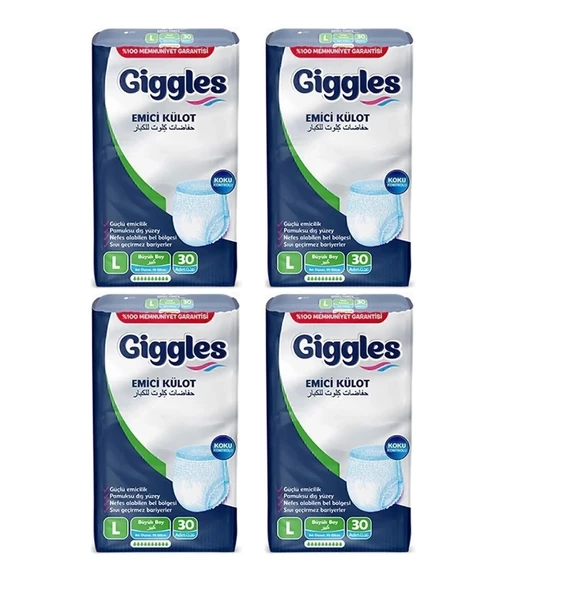 giggles Yetişkin Emici Külot Large 30'lu 4 Paket (120 ADET)