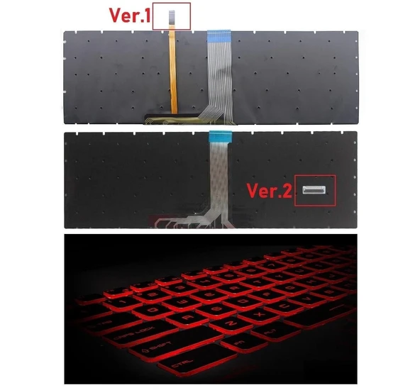 MSI GS73, GS73 8RF Stealth, GS73VR Notebook Klavye Ver.2 - Siyah - TR - Backlit - RGB - Kırmızı Tuş
