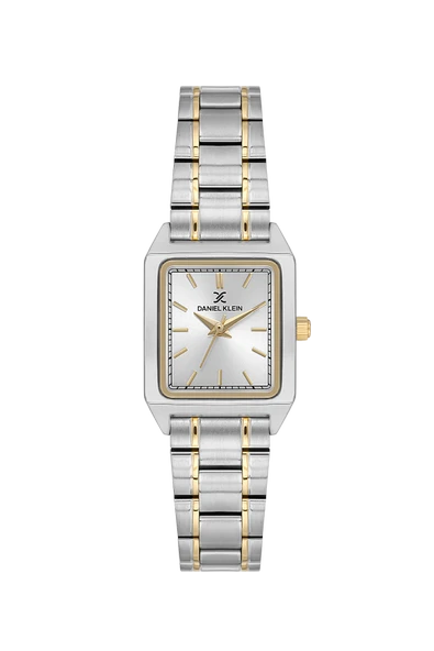 DANIEL KLEIN DKF.2315A GÜMÜŞ GOLD BİCOLOR KÖŞELİ KADIN KOL SAATİ