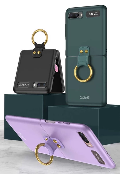 Galaxy Z Flip Kılıf  Flip Ring Kıpta Kapak - 7