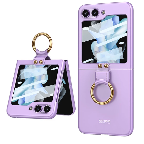Galaxy Z Flip 5 Kılıf  Kıpta Yüzüklü Flip Sert Kapak