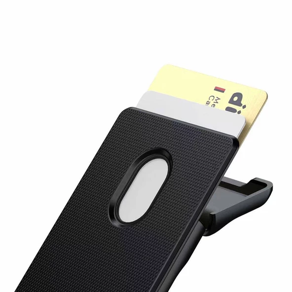 CRD-05 Sade Tasarımlı 2 Hazneli PU Magnetik Standlı Kartlık - 4