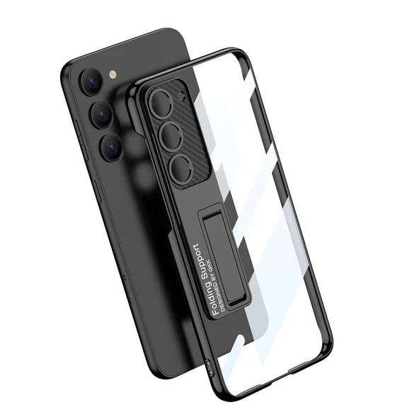 Galaxy S24 Plus Kılıf Kamera Korumalı Şeffaf Tasarımlı  Lego Standlı Kapak - 8