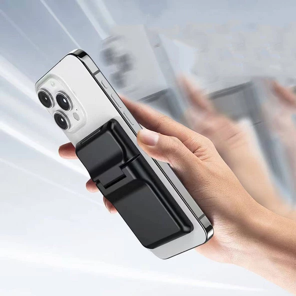 CRD-05 Sade Tasarımlı 2 Hazneli PU Magnetik Standlı Kartlık - 8