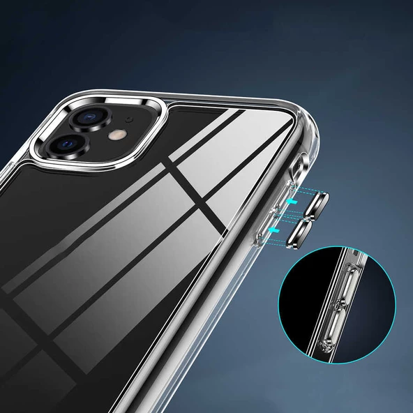 Apple iPhone 12 Kılıf Standlı Şeffaf Silikon  L-Stand Kapak - 4
