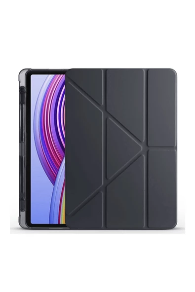 Poco Pad Pro 12.1 inç Xiaomi Uyumlu Kılıf Kalem Bölmeli Akıllı Uyku Modlu Standlı Kılıf - 5