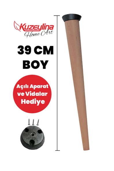 Ahşap Konik Bebek Aktivite Masası Ayağı 39cm ( 1 Adet )