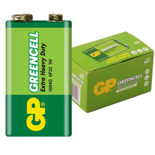 GP 1604G-B GREENCELL 9 VOLT PİL (10LU PAKET) (4593)