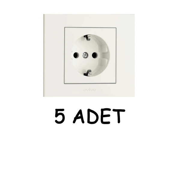 Grano Beyaz Topraklı Priz (5 ADET) Çerçeve Dahil ürün görseli