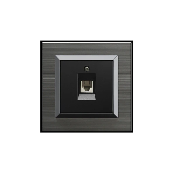 8 Adet Ovivo Quantum Manyetik Gri Numeris Telefon Prizi + Çerçeve Dahildir