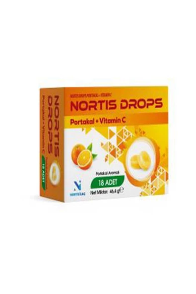 Nortis İlaç Nortis Drops Portakal Aromalı Vitamin C İçeren Pastil