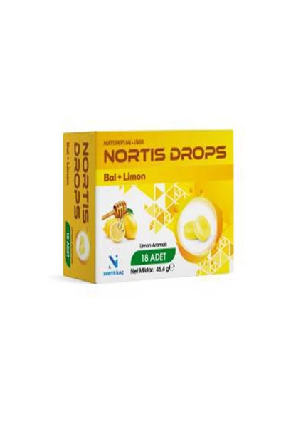 Nortis İlaç Nortis Drops Bal + Limon Aromalı Pastil