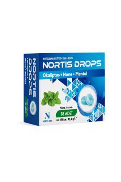 Nortis İlaç Nortis Drops Okaliptus + Nane + Mentol Aromalı Pastil