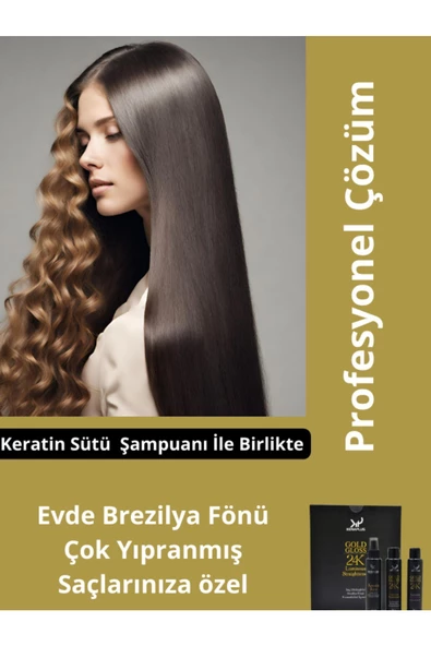 KERASSU Keraplus Gold Gloss Saç Düzleştirici Evde Keratin Bakımı Brezilya Fönü Formaldehit Içermez