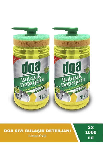 Doa Sıvı Bulaşık Deterjanı Limon Özlü 1000 ML X2 Adet