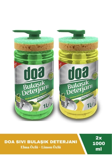 Doa Sıvı Bulaşık Deterjanı Elma ve Limon Özlü 1000 ML