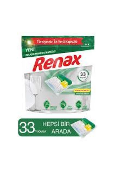 RENAX Bulaşık Makinesi Kapsülü Hepsi Bir Arada 33 Lü