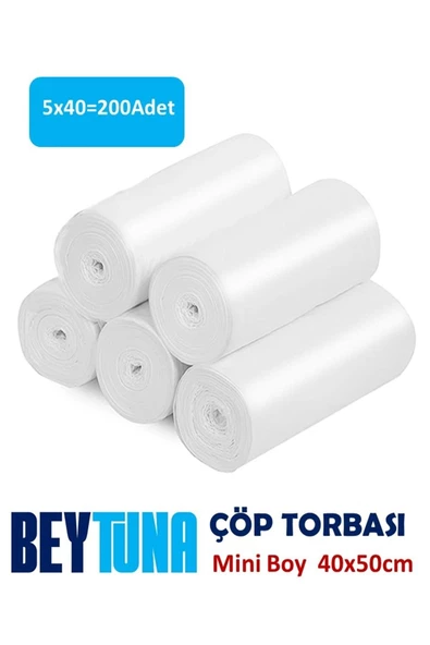 Beytuna Mini Boy 40x50 Çöp Poşeti 40x50 5 Rulo 200 Adet