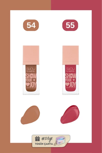 Show by Pastel Show Your Joy Liquid Blush Set - Likit Allık 54 55 Togin Çanta Hediye