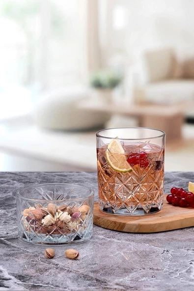 8 Parça Timeless Viski Seti - 4 Viski Bardağı 4 Çerezlik Kase - 3