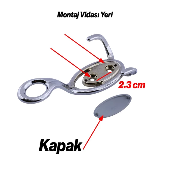 İlknur 5 Adet Portmanto Vestiyer Duvar Askısı Metal Dolap Elbise Askılığı Askılık Krom 5 Adet - 5