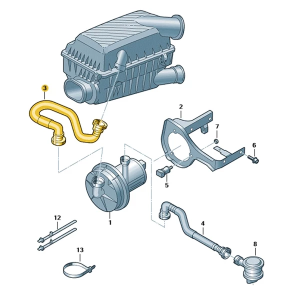 VW Golf Plus 2005-2011 1.6 BSE Motor Sekonder Hava Borusu 1K0131149C - 6