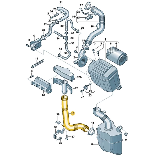 Seat Leon 2006-2009 1.6 BSE Motor Hava Giriş Borusu 1K0129618AJ - 5