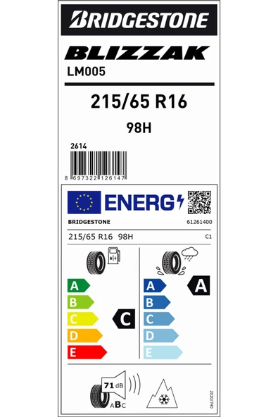 Bridgestone 215/65R16 98H Blizzak Lm005 4X4-Suv Kış Lastiği ( Üretim Yılı : 2023 ) - 4