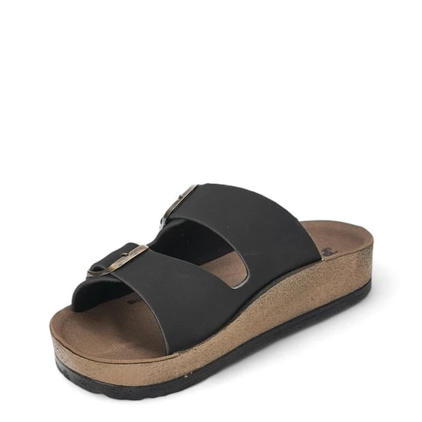 Moda Ayakkabı 26-47 Polero Kadın Siyah Terlik Ayakkabı - 3